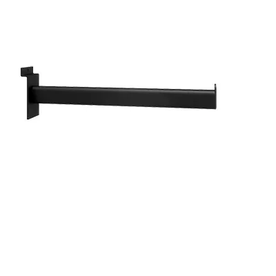 Bras droit noir sablé - L 30 cm - section 30 x15 mm - pour panneaux rainurés - Bras