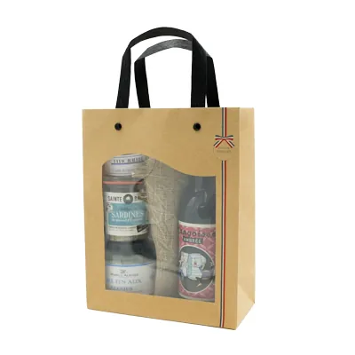 Sac kraft brun à fenêtre, Savoir-faire français – L 18 x P 8,5 x H 23 cm – Paquet de 10 - Sacs kraft à fenêtre-2
