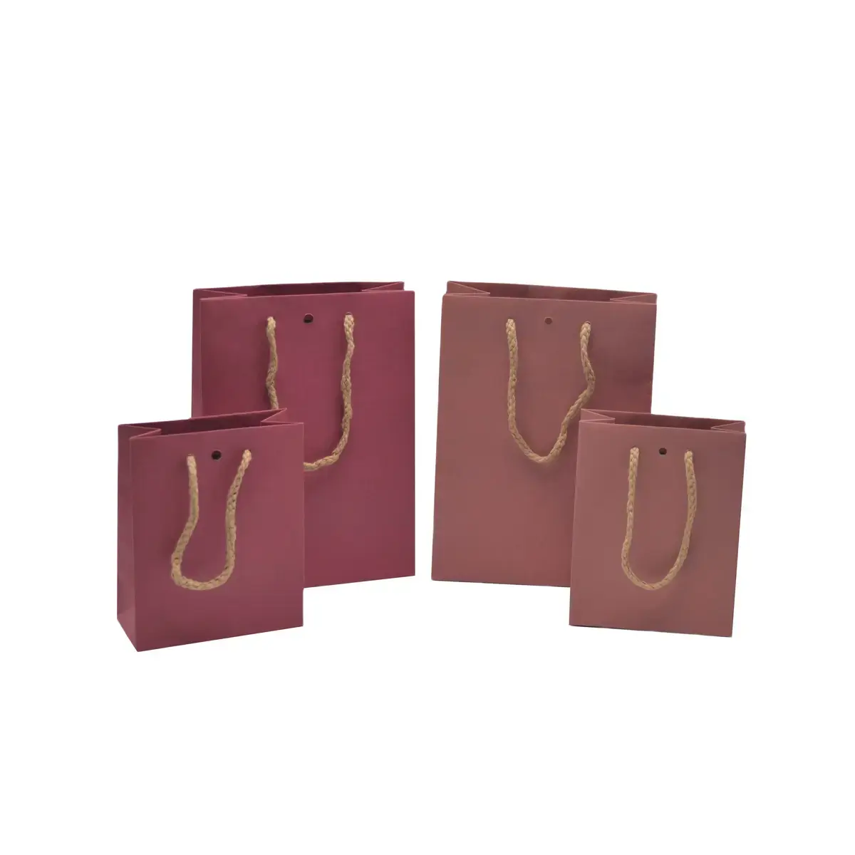 Sacs kraft luxe poignées cordelières - framboise - 12+6x15cm - Sacs kraft luxe-4