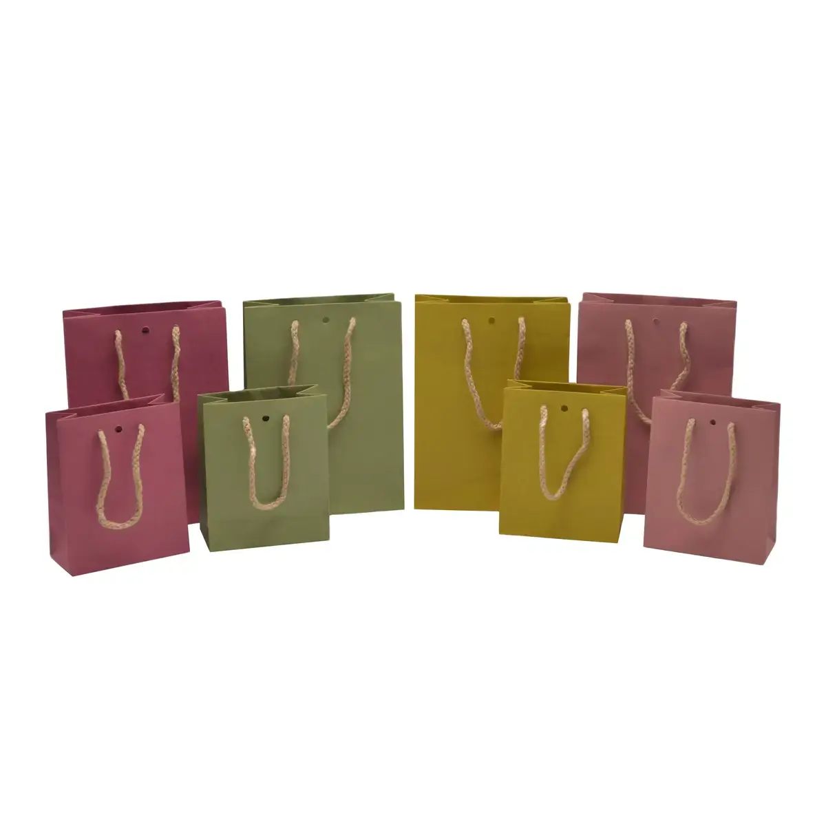 Sacs kraft luxe poignées cordelières - framboise - 12+6x15cm - Sacs kraft luxe-5