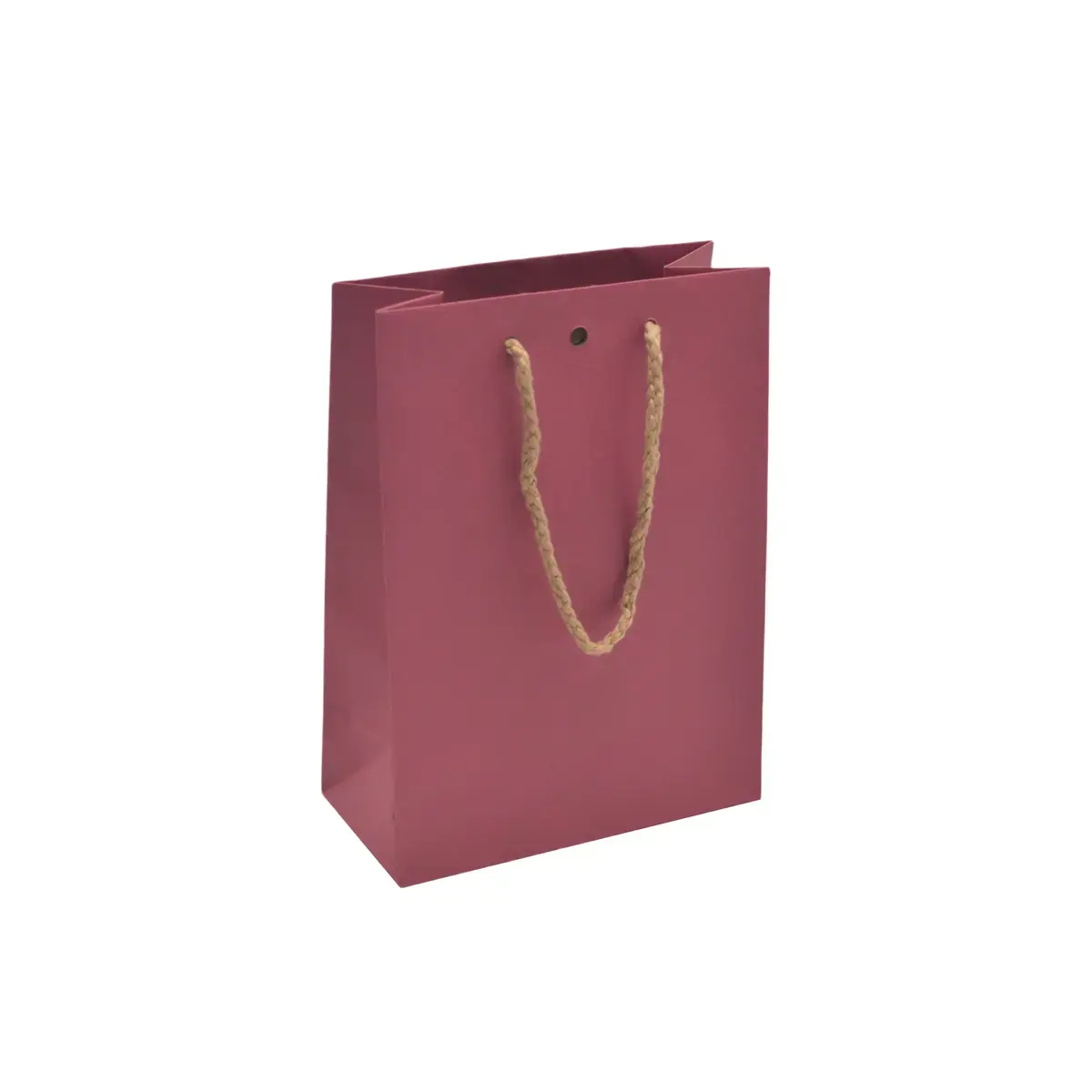 Sacs kraft luxe poignées cordelières - framboise - 16+8x22cm - Sacs kraft luxe