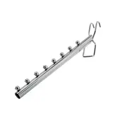 Bras incliné 8 picots pour grille d'exposition L 30 cm Chromé - Tiges et Bras pour grilles