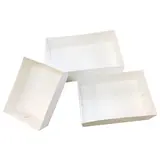 Caissette pâtissière carton blanc sans couvercle 13,4 x 9,8 x 4,3 cm - Lot de 100 - French Days