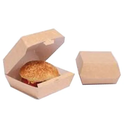 Boîte burger 14,5 x 14,5 x 8 cm carton - Boîte à hamburger - Brun - Lot de 50 - Boites snacking-2