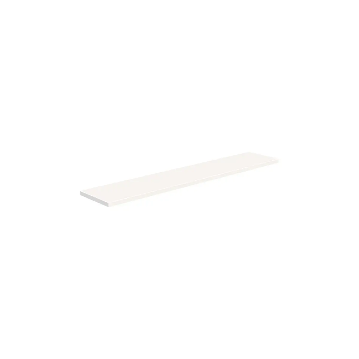 Tablette droite bois mélaminé 102,7 x 21 cm ép. 19 mm, chants droits minces, pour Gamme Square - Blanc craie - Tablettes Bois mélaminé