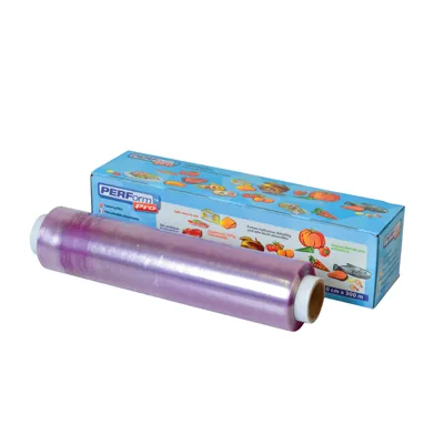 Film étirable alimentaire en boîte distributrice avec lame plastique 30 cm x 300 m - Films, papiers ingraissables et sachets papier alimentaires