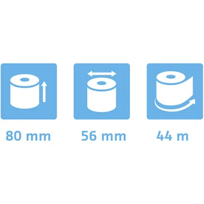 Bobine thermique - Rouleau TPE - Papier thermique 80 x ø 60 mm x L 44 m, mandrin 12 mm - Lot de 30 - Rouleaux TPE, Bobines thermiques-2