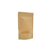Sachet doypack avec fenêtre 250 ml 12 x 4 x 20 cm fermeture zip - Sachet stand up - Brun - Lot de 50