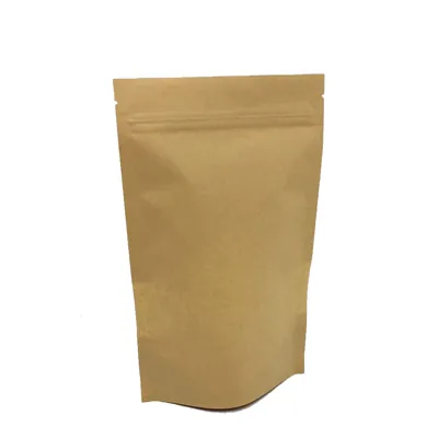 Sachet doypack avec fenêtre 750 ml 16 x 4 x 26 cm fermeture zip - Sachet stand up - Brun - Lot de 50 - Sachets doypacks-2