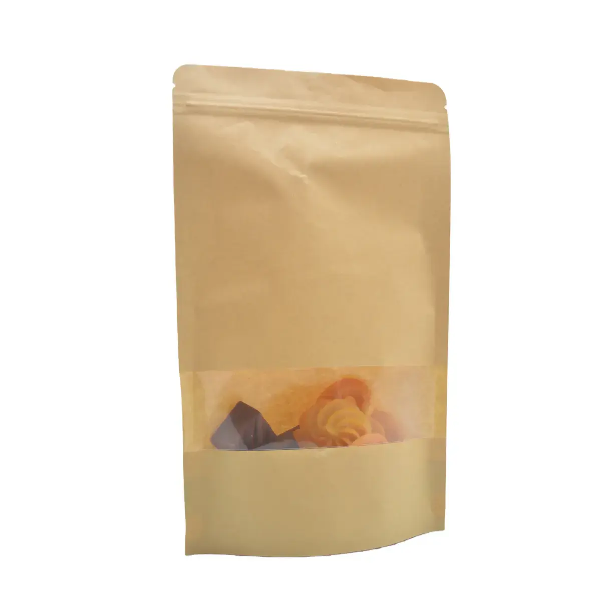 Sachet doypack avec fenêtre 750 ml 16 x 4 x 26 cm fermeture zip - Sachet stand up - Brun - Lot de 50 - Sachets doypacks-5