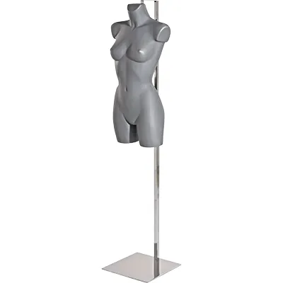 Buste femme plastique H 82 cm - Torse femme plastique - Gris - Bustes ECO-12