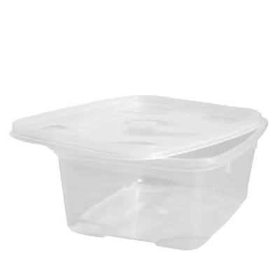 Barquette plastique avec couvercle séparé 500 ml 13,1 x 10,3 x 6,5 cm - Lot de 25 - Barquettes plastique