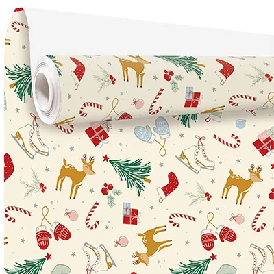 Papier cadeau Hiver enchanté multicolore 70 cm x 50 m 80 g/m²  - Papier cadeaux couchés à motifs-2
