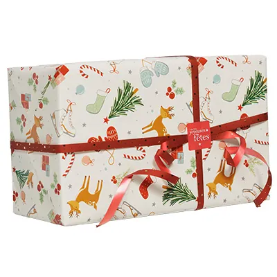 Papier cadeau Hiver enchanté multicolore 70 cm x 50 m 80 g/m²  - Papier cadeaux couchés à motifs-3