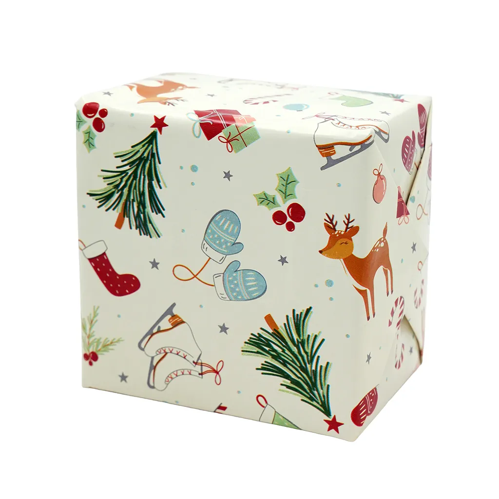 Papier cadeau Hiver enchanté multicolore 70 cm x 50 m 80 g/m²  - Papier cadeaux couchés à motifs-4