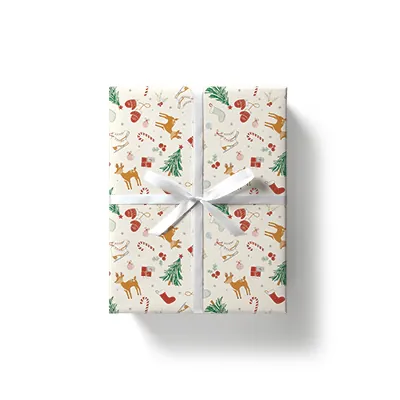 Papier cadeau Hiver enchanté multicolore 70 cm x 50 m 80 g/m²  - Papier cadeaux couchés à motifs-5