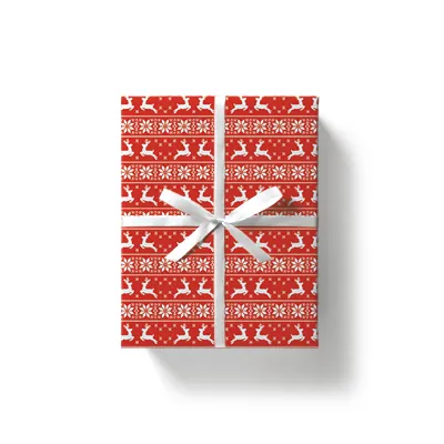 Papier cadeau jacquard rouge & blanc 70 cm x 100 m 80 g/m² – Le rouleau - Papier cadeaux couchés à motifs-4