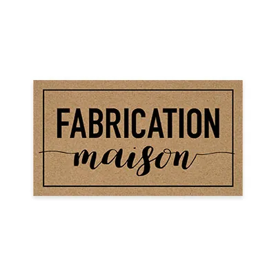 Étiquettes cadeaux adhésives rectangulaires Fabrication maison brun/noir 45 x 25 mm – Paquet de 500 - Étiquettes cadeaux adhésives