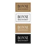 Étiquettes cadeaux adhésives rectangulaires combi Bonne dégustation brun/blanc/noir 45 x 25 mm – Paquet de 500 - Étiquettes cadeaux adhésives