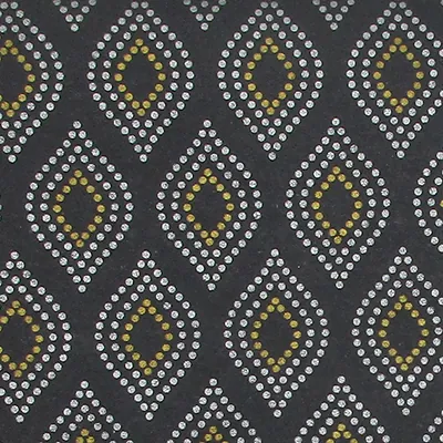 Papier cadeau kraft noir / or / argent motif strass rétro Nature Gift 70 cm x 50 m - Papier cadeaux couchés à motifs