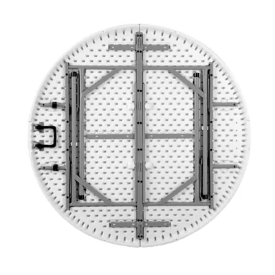Table ronde pliante portable plastique HDPE blanc ø 122 x H 74 cm - Table pliable ronde - Table de réception ronde - Tables pliantes, Tables traiteur-3