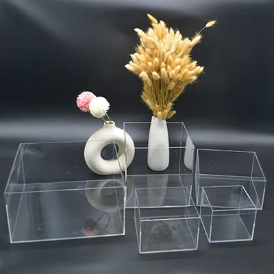 Cube de présentation transparent PMMA 12 x 12 x 10 cm - Cube plexi - Cube acrylique - Supports Plexi-5