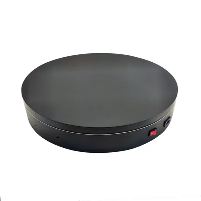 Plateau rotatif électrique noir Ø 40 cm – Plateau tournant 35 kg - Présentoirs divers