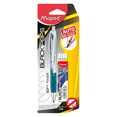 Porte-mines Black Peps - 0,7 mm + étui mines rechargeable - Porte-mines, Crayons à papier-2