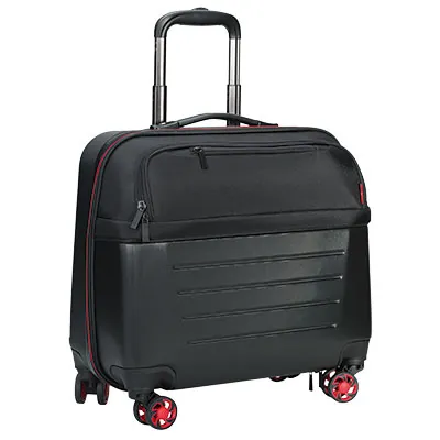 Trolley valise porte-documents à roulettes - coque noir / rouge - Porte-blocs et Porte-documents-4