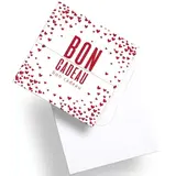 Bon cadeau à remplir Pluie de coeurs 12 x 12 cm avec enveloppes - Carte cadeau - Paquet de 12 - Bons cadeaux