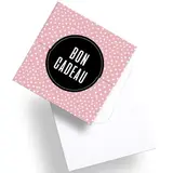 Bon cadeau à remplir Pois rose 12 x 12 cm avec enveloppes - Carte cadeau - Paquet de 12 - Bons cadeaux