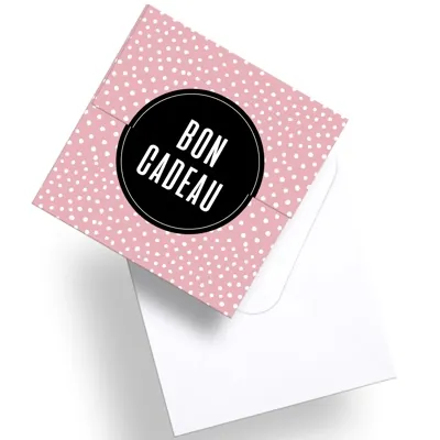 Bon cadeau à remplir Pois rose 12 x 12 cm avec enveloppes - Carte cadeau - Paquet de 12 - Bons cadeaux