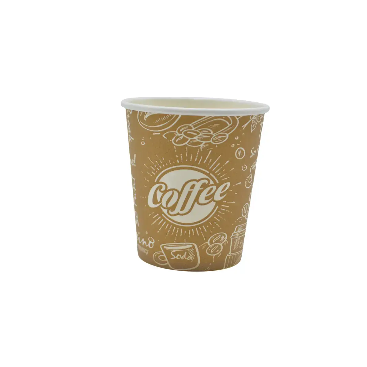 Gobelet boisson chaude 18 cl / 6oz ø 7,8 cm - Gobelet carton - Gobelet café - Brun / Blanc - Lot de 50 - Gobelets carton, Gobelets café
