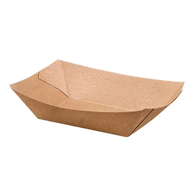 Barquette carton kraft ingraissable 210 ml - Barquette bateau - Brun - Lot de 250 - Barquettes en carton et kraft