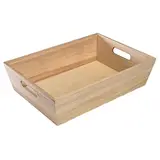 Caisse en bois avec poignées 35 x 25 x 9 cm - Paniers bois, Caisses bois