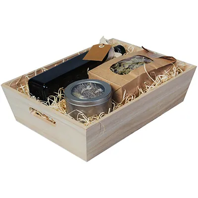 Caisse en bois avec poignées 35 x 25 x 9 cm - Paniers bois, Caisses bois-2