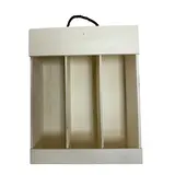 Coffret bois ouvert en façade - 3 bouteilles - 30,8 x 37,5 cm - Coffrets pour bouteilles de vin, Boîtes pour bouteilles de vin