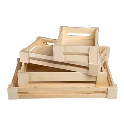 Cagette bois naturel 26,5 x 14,5 x 3,8 cm - Barquettes bois, Cagettes bois -2