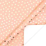 Papier cadeau couché pêche pois dorés à chaud 70 cm x 25 m 80 g/m² – le rouleau - Papiers cadeaux Noël