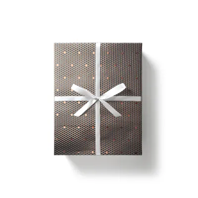 Papier cadeau couché noir nid d’abeille dorure cuivre 70 cm x 25 m 80 g/m² – le rouleau - Papiers cadeaux à effets-3