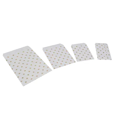 Pochettes cadeaux kraft blanc étoiles or dorure à chaud 13 x 18 cm 50 g/m² - Paquet de 100 - Pochettes cadeaux à motifs-2