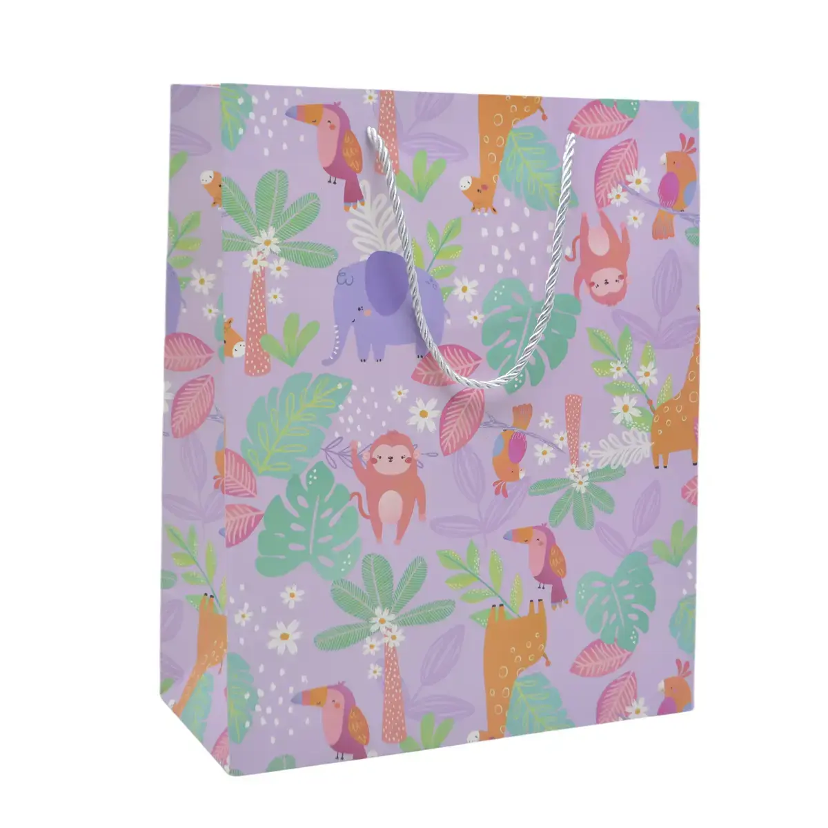 Sac papier motif animaux de la jungle 26x12x32 cm – Paquet de 20 - Sacs pelliculés à motifs-2