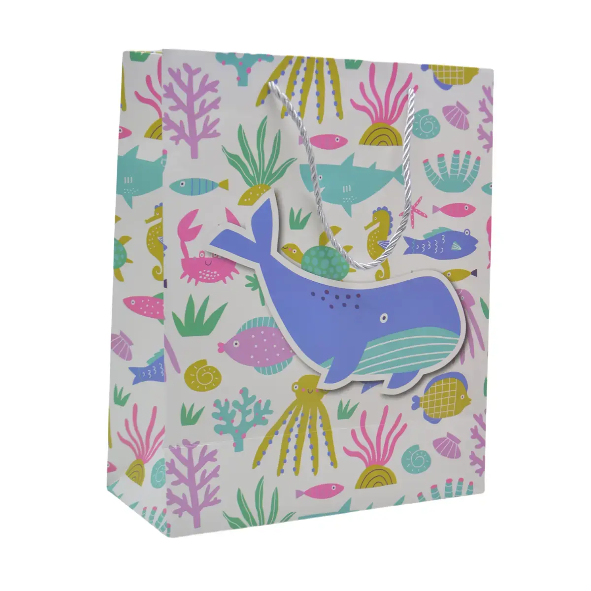 Sac papier motif animaux de la jungle 26x12x32 cm – Paquet de 20 - Sacs pelliculés à motifs
