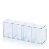 Bac 4 tiroirs basculants transparent 60 x 16,8 x 20,7 cm - Bac-tiroir basculant - Bloc 4 tiroirs basculants - Blocs tiroirs