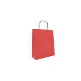 Sac kraft rouge poignées torsadées 19x8x24cm – Paquet de 50
