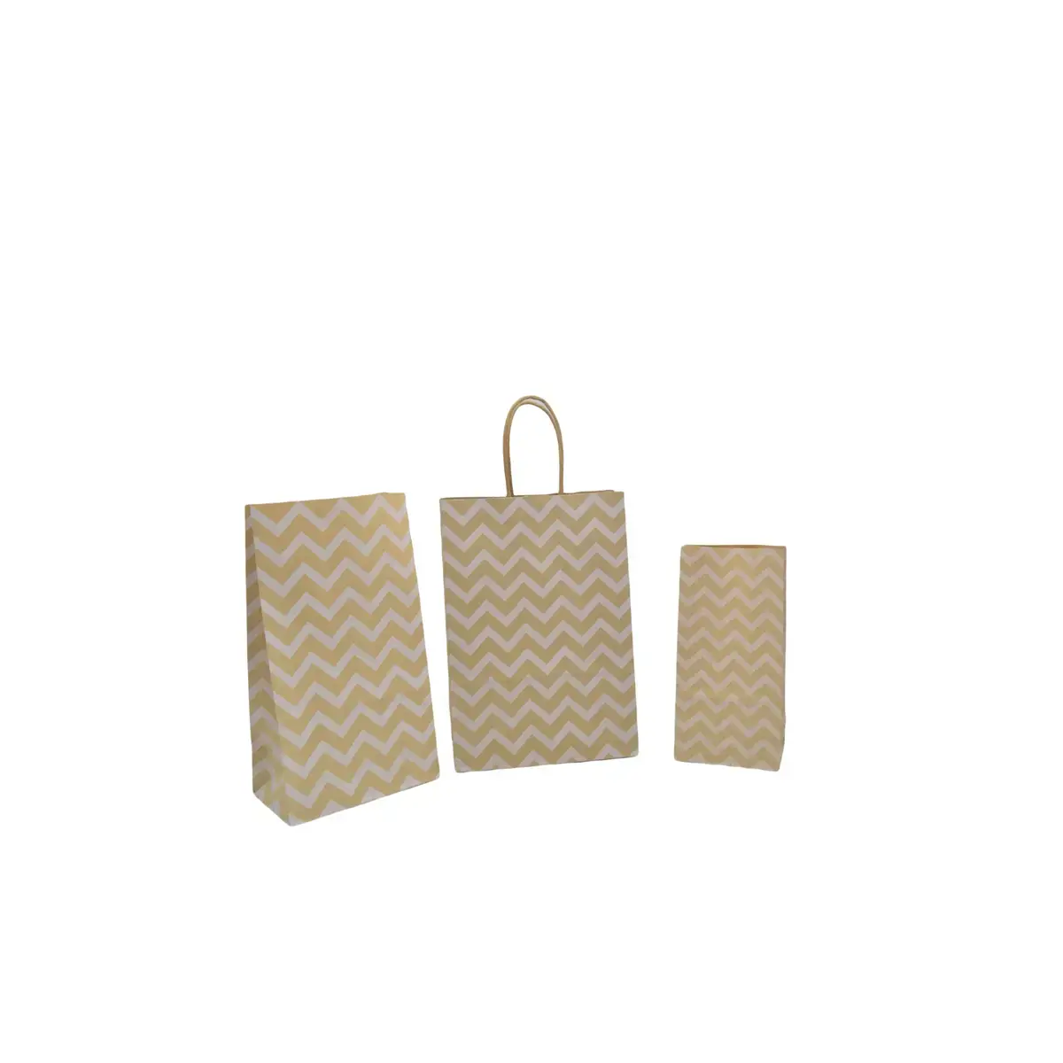 Sac SOS kraft brun à chevrons blancs 9+6x18cm 70g/m² – Paquet de 250 - Pochettes SOS kraft-2