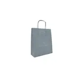 Sac kraft gris poignées torsadées 19x8x24cm – Paquet de 50 - Sacs kraft couleur poignées torsadées