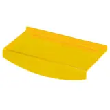 Tablette droite orange fluo 24x12cm pour panneau rainuré, porte-étiquette intégré - Lot de 10 - Tablettes pour panneaux rainurés