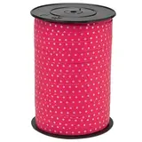 Bolduc rose fuchsia à pois 10 mm x 225 m polypropylène - Emballage Pâques