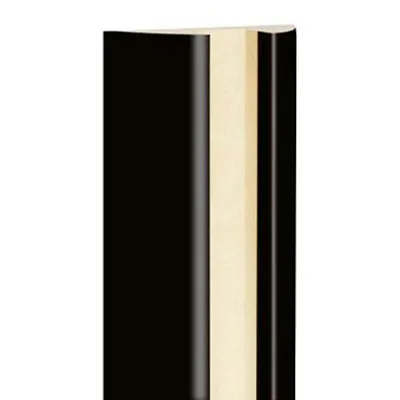 Moulure bois pour crémaillère 10 x 4 x 240 cm - Noir brillant - Lot de 2 - Ligne City
